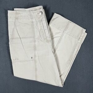 Lauren Ralph Lauren‎ Women's Utility Cropped Pants Size 6 Beige Cotton Stitch